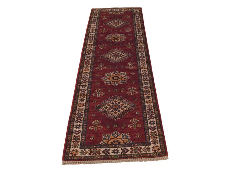 Detail image of 2' x 6' 1 Hand Knotted Kazak Runner Rug