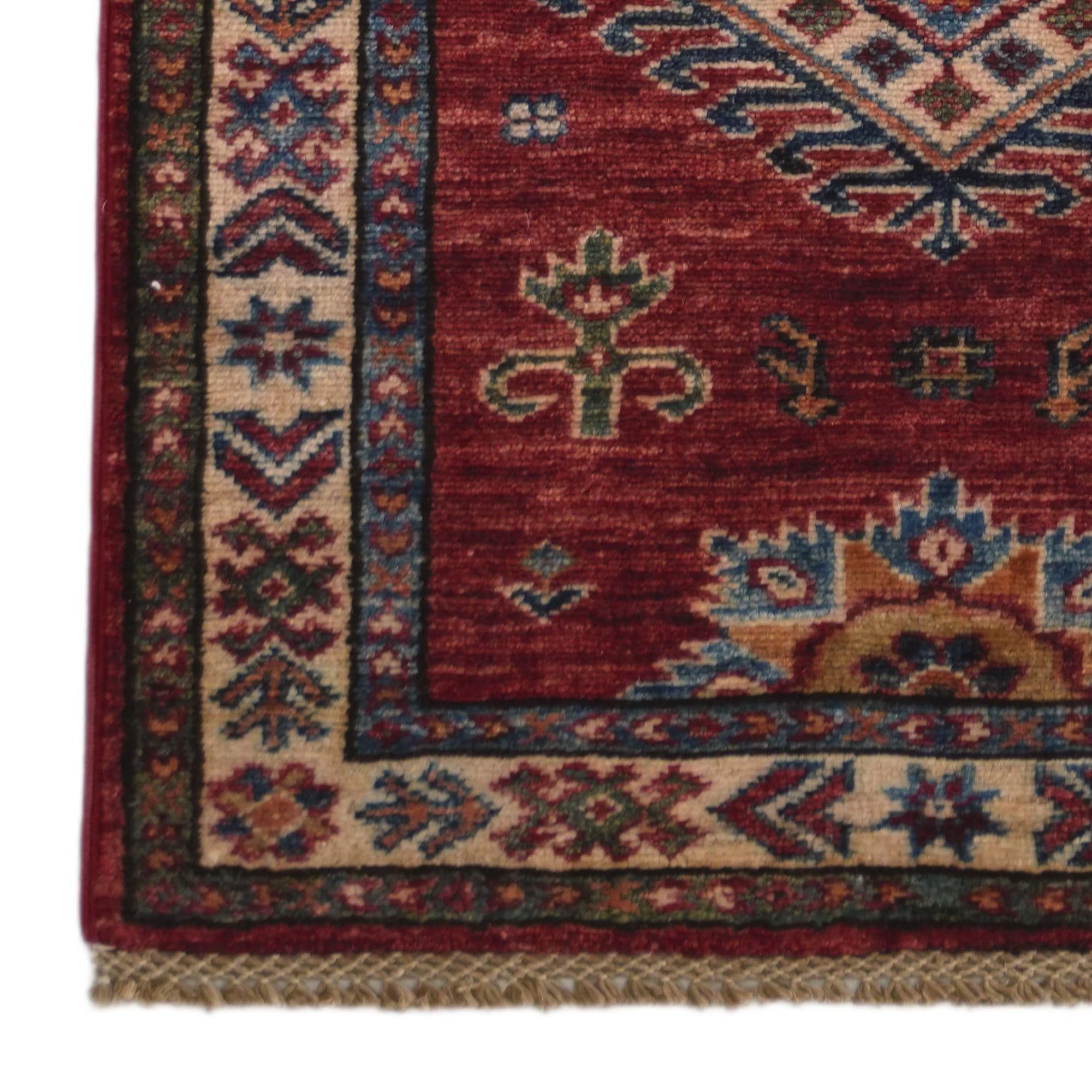 2' x 6' 1 Hand Knotted Kazak Runner Rug