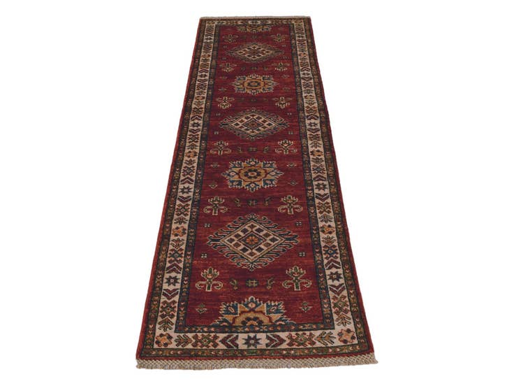 Detail image of 2' x 6' Hand Knotted Kazak Runner Rug