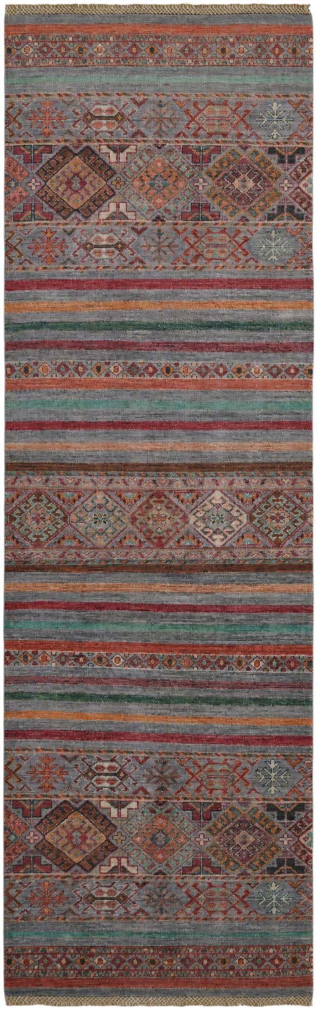2' 9 x 8' 8 Hand Knotted Kazak Runner Rug