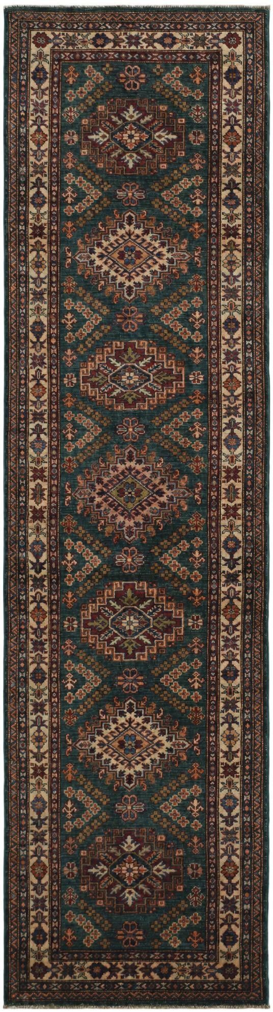 2' 8 x 10' Hand Knotted Kazak Runner Rug