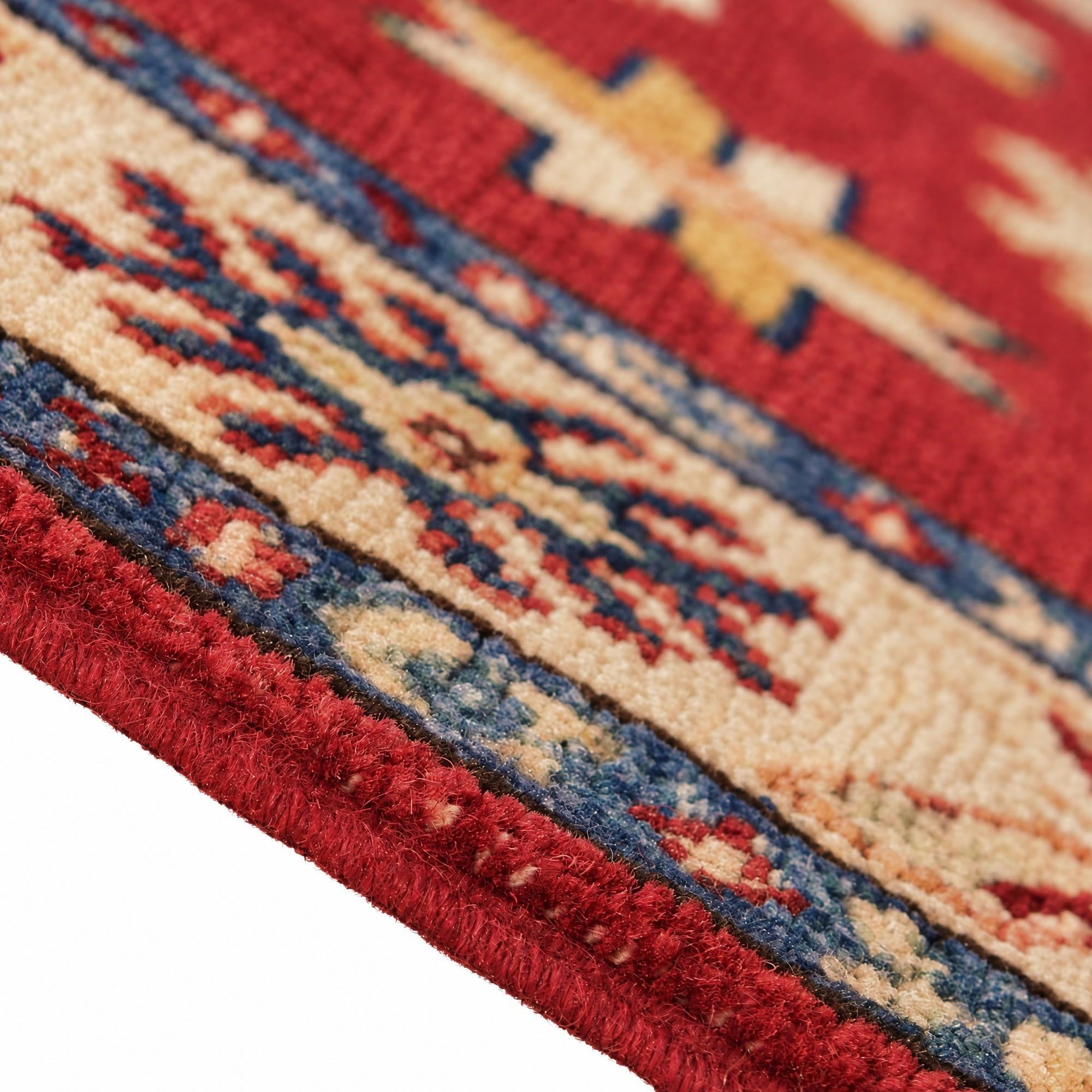 65cm x 175cm anudado a mano Kazak Alfombra Pasillera