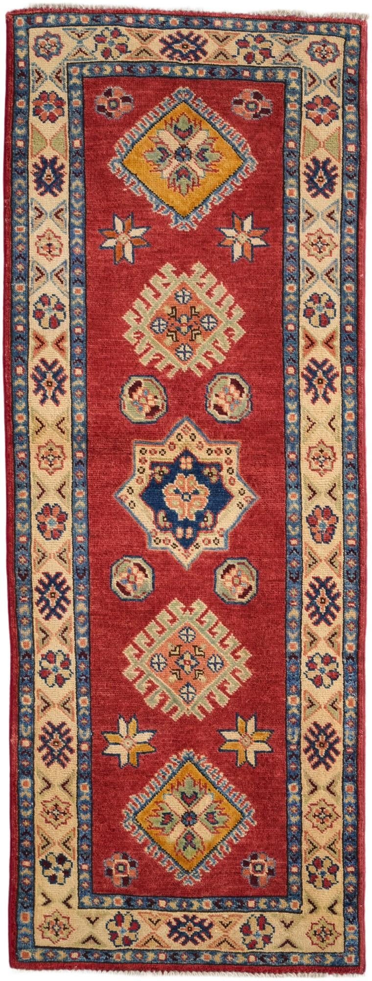 2' 2 x 5' 9 Hand Knotted Kazak Runner Rug