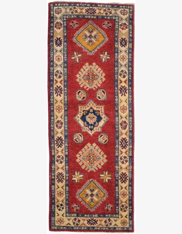 2' 2 x 5' 9 Hand Knotted Kazak Runner Rug