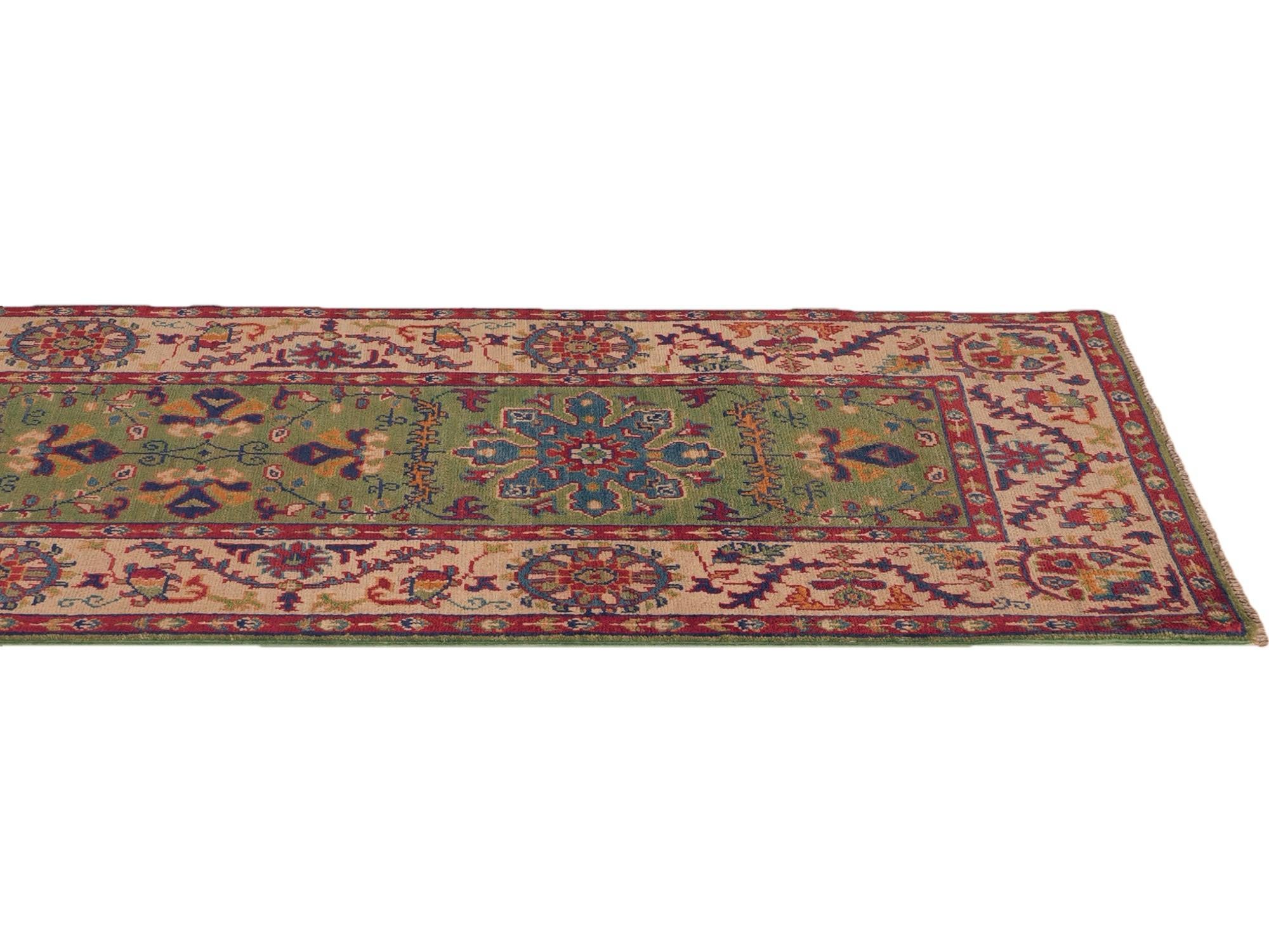80cm x 300cm anudado a mano Kazak Alfombra Pasillera