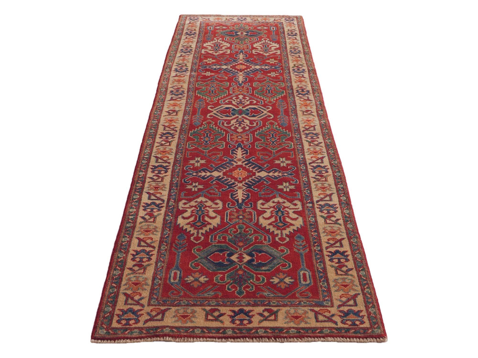 Detail image 5 of 10: 2' 8 x 9' 9 Hand Knotted Kazak Runner Rug