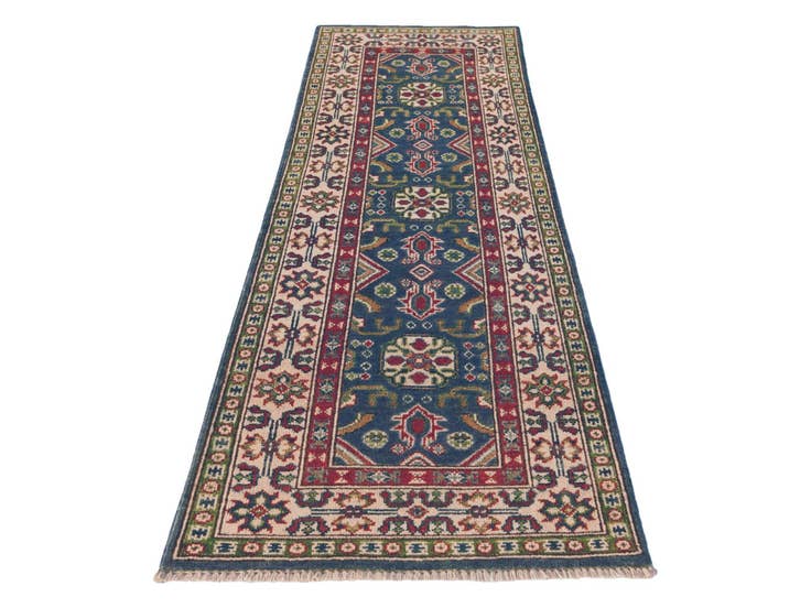 Detail image of 2' x 6' 1 Hand Knotted Kazak Runner Rug