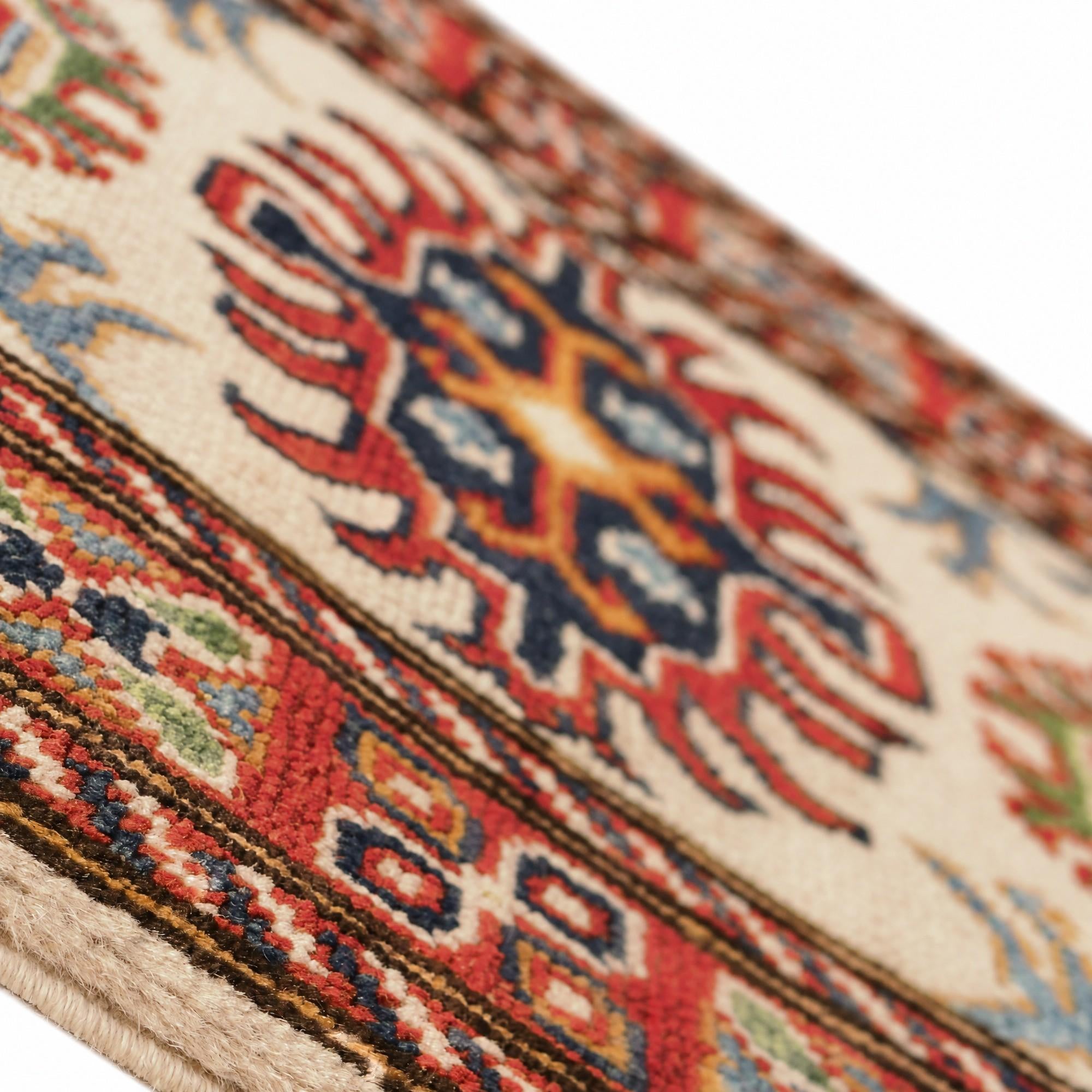 60cm x 175cm anudado a mano Kazak Alfombra Pasillera
