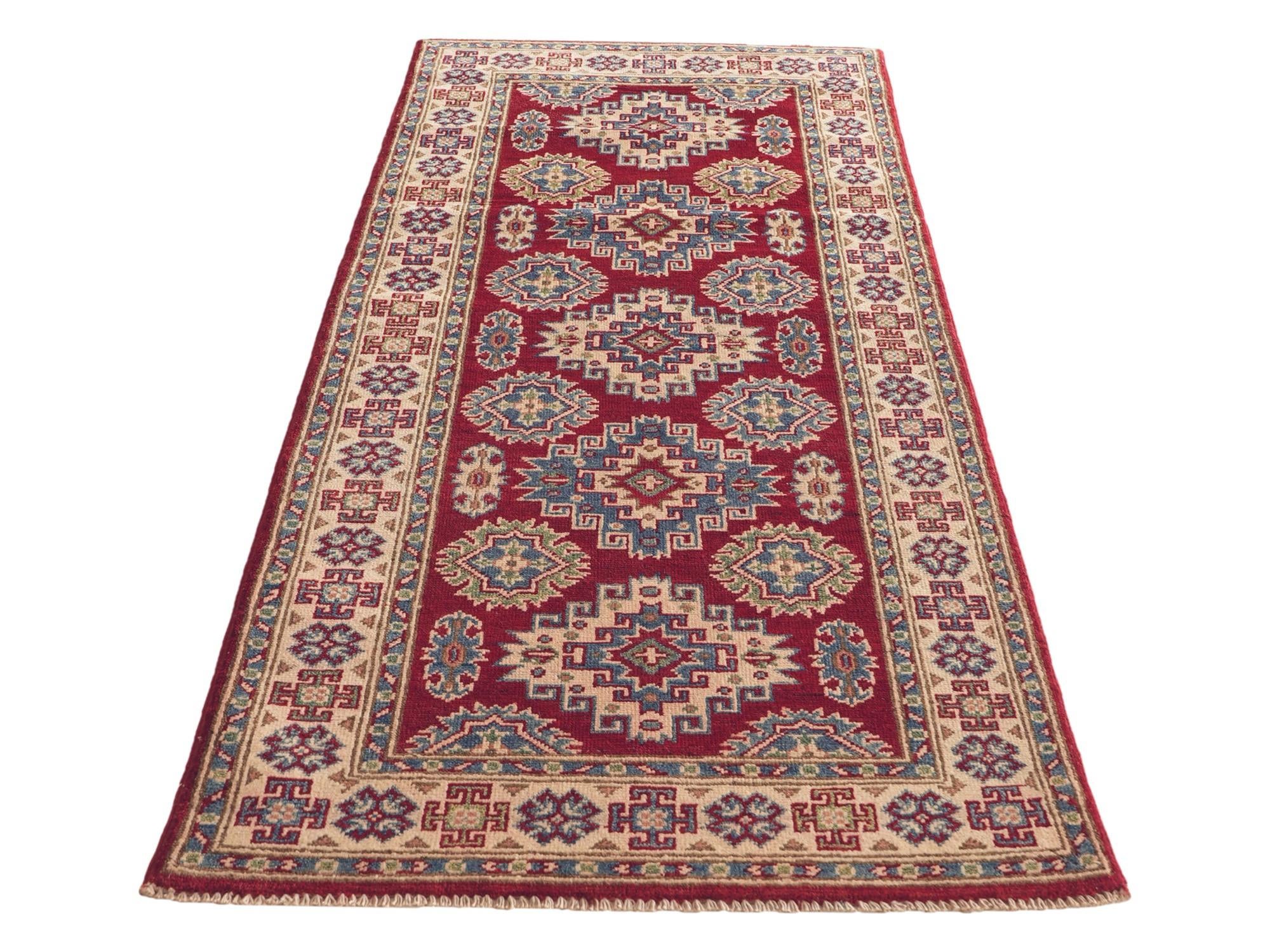 80cm x 195cm Hand Knotted Kazak Runner Rug