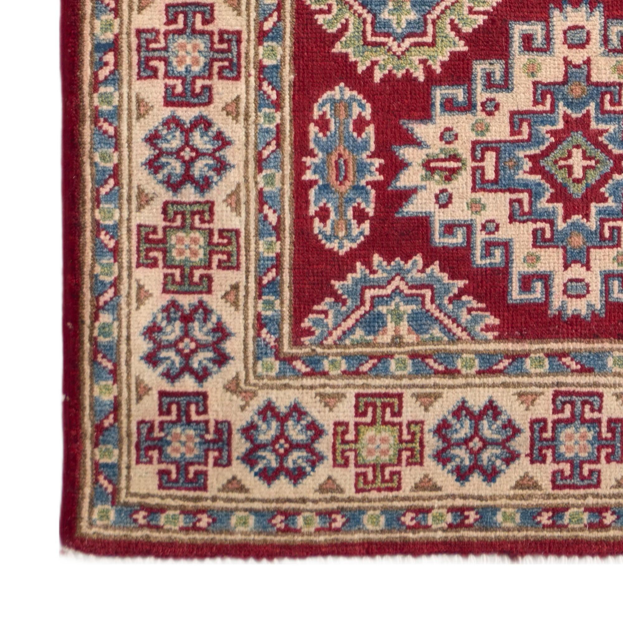 80cm x 195cm Hand Knotted Kazak Runner Rug