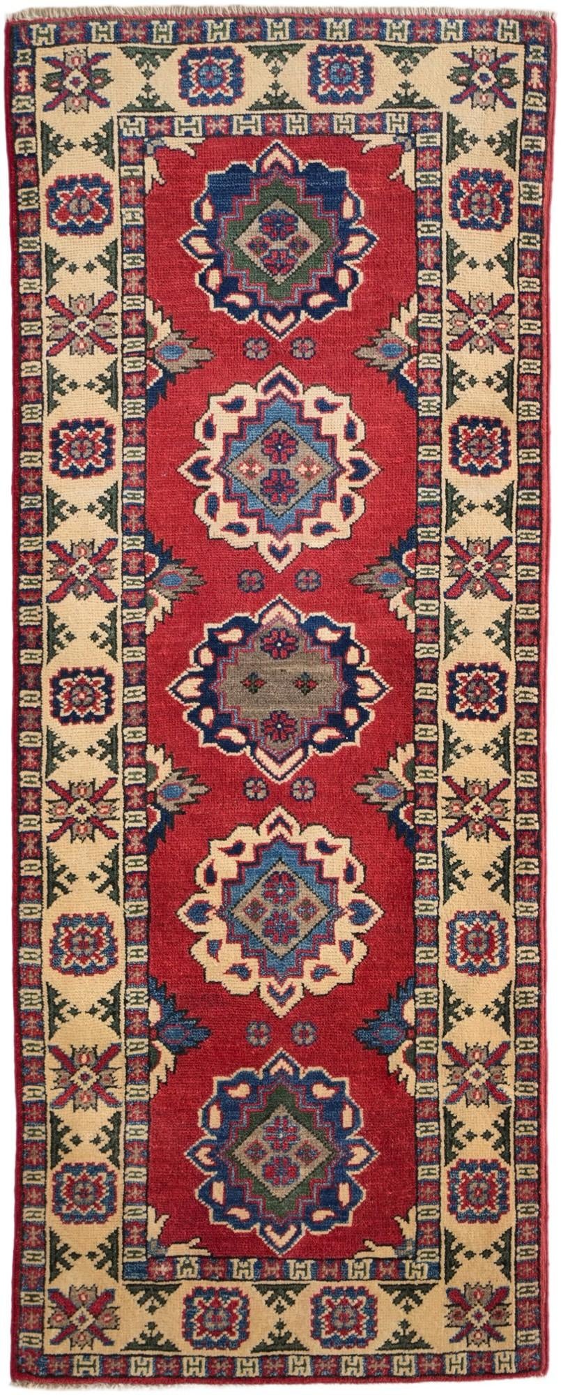 2' 2 x 5' 5 Hand Knotted Kazak Runner Rug