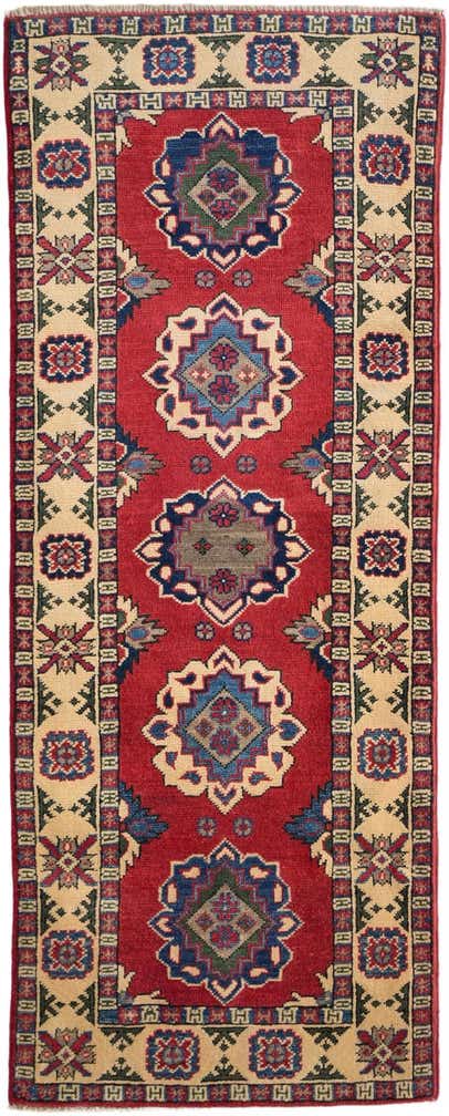 2' 2 x 5' 5 Hand Knotted Kazak Runner Rug