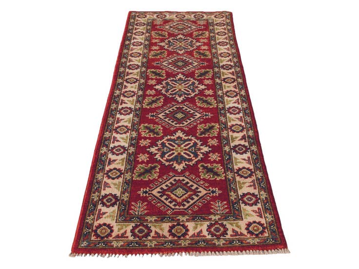 Detail image of 2' x 6' Hand Knotted Kazak Runner Rug