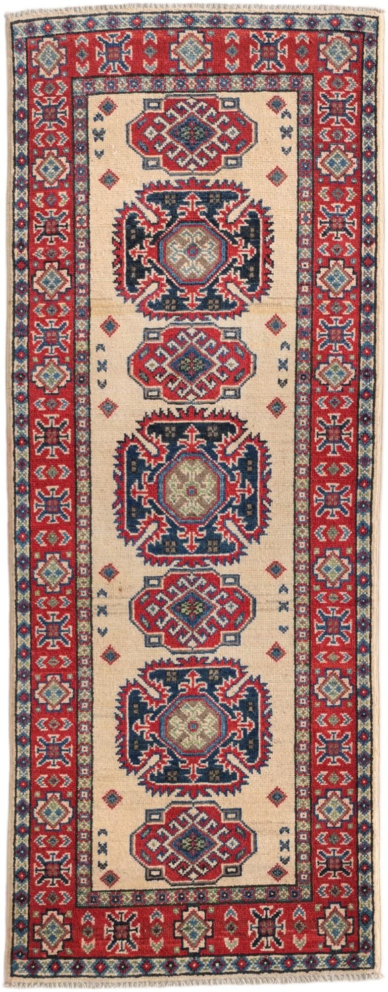 2' 2 x 5' 6 Hand Knotted Kazak Runner Rug
