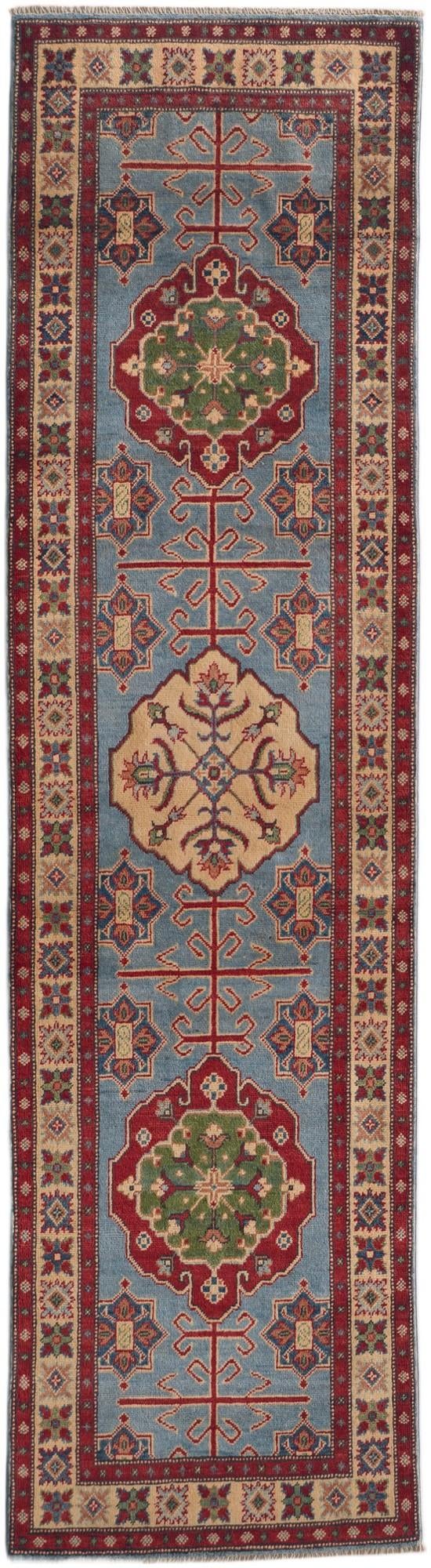 80cm x 300cm Hand Knotted Kazak Runner Rug