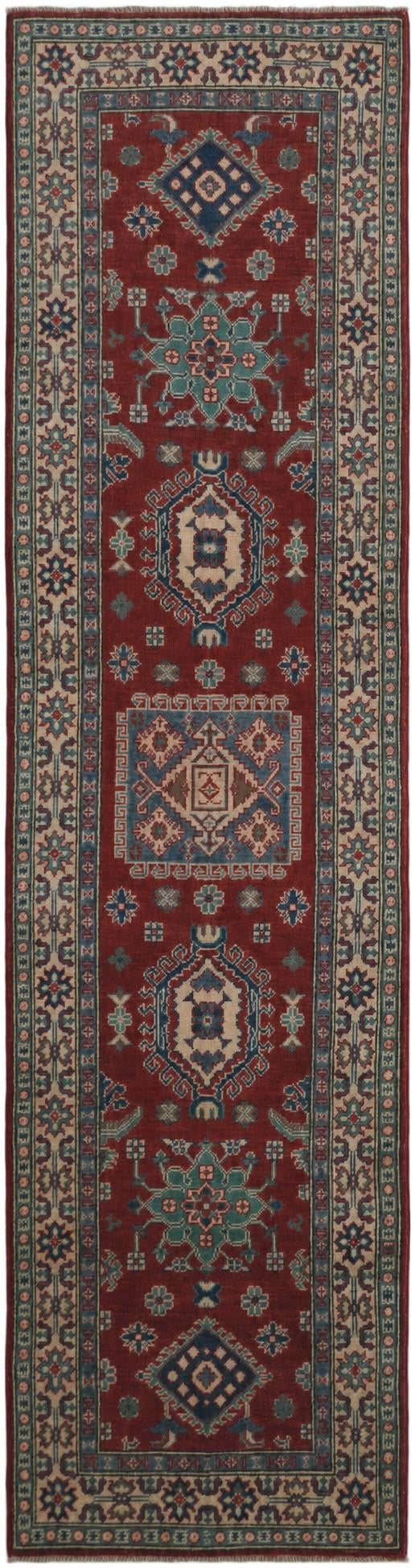 2' 7 x 9' 11 Hand Knotted Kazak Runner Rug