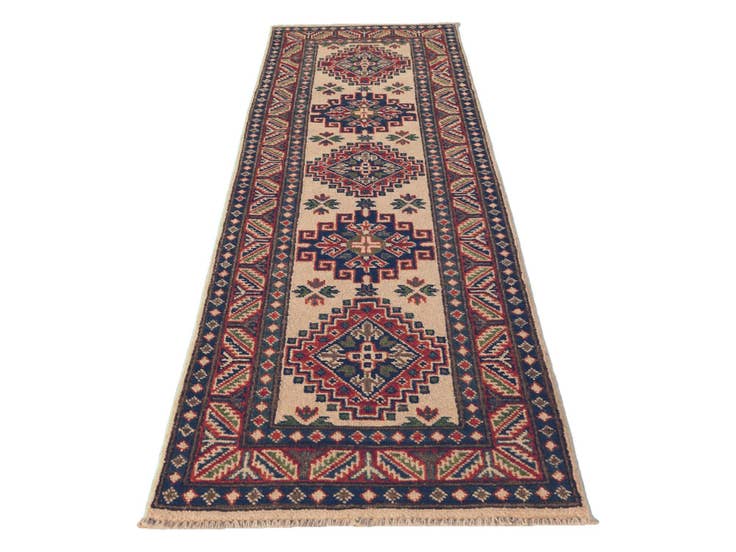 Detail image of 2' x 6' 5 Hand Knotted Kazak Runner Rug