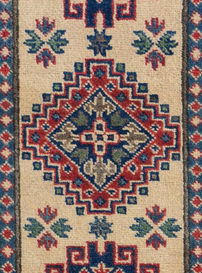 Detail image of 2' x 6' 5 Hand Knotted Kazak Runner Rug