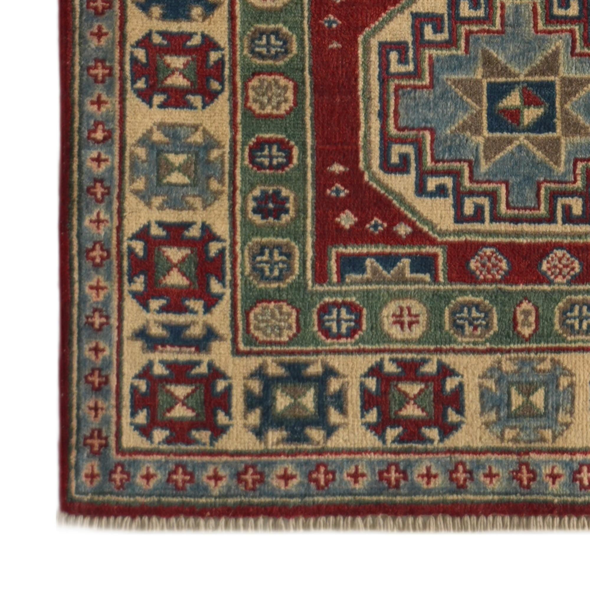 85cm x 290cm Hand Knotted Kazak Runner Rug