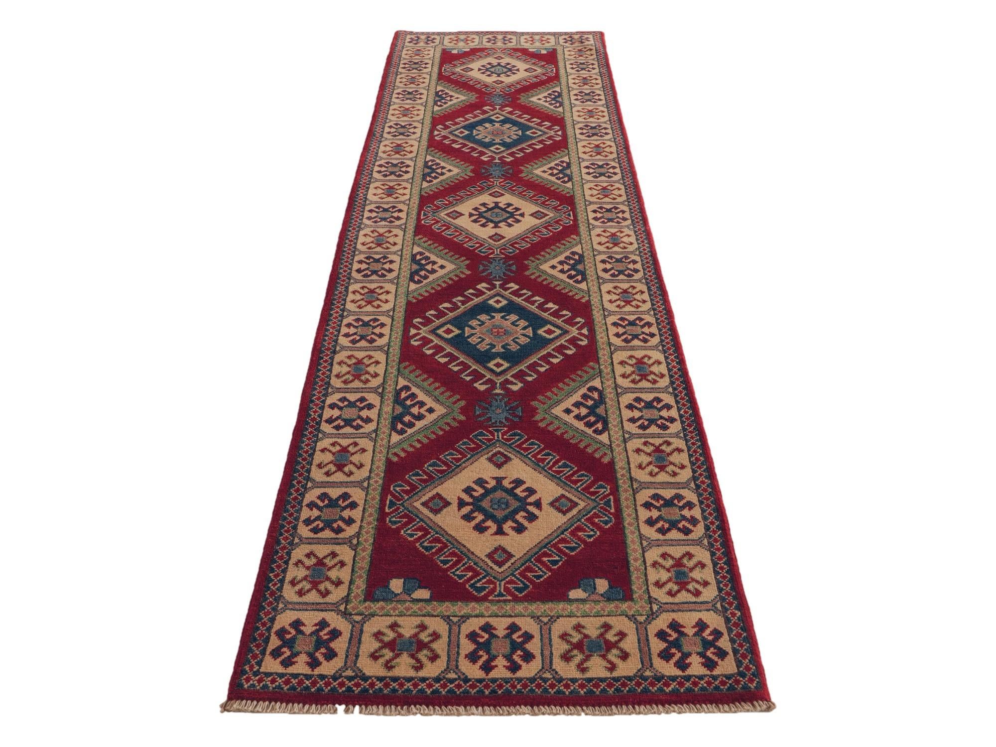 85cm x 305cm anudado a mano Kazak Alfombra Pasillera