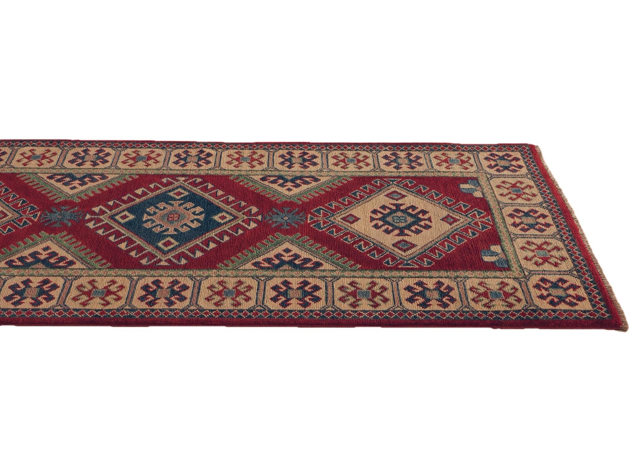85cm x 305cm anudado a mano Kazak Alfombra Pasillera