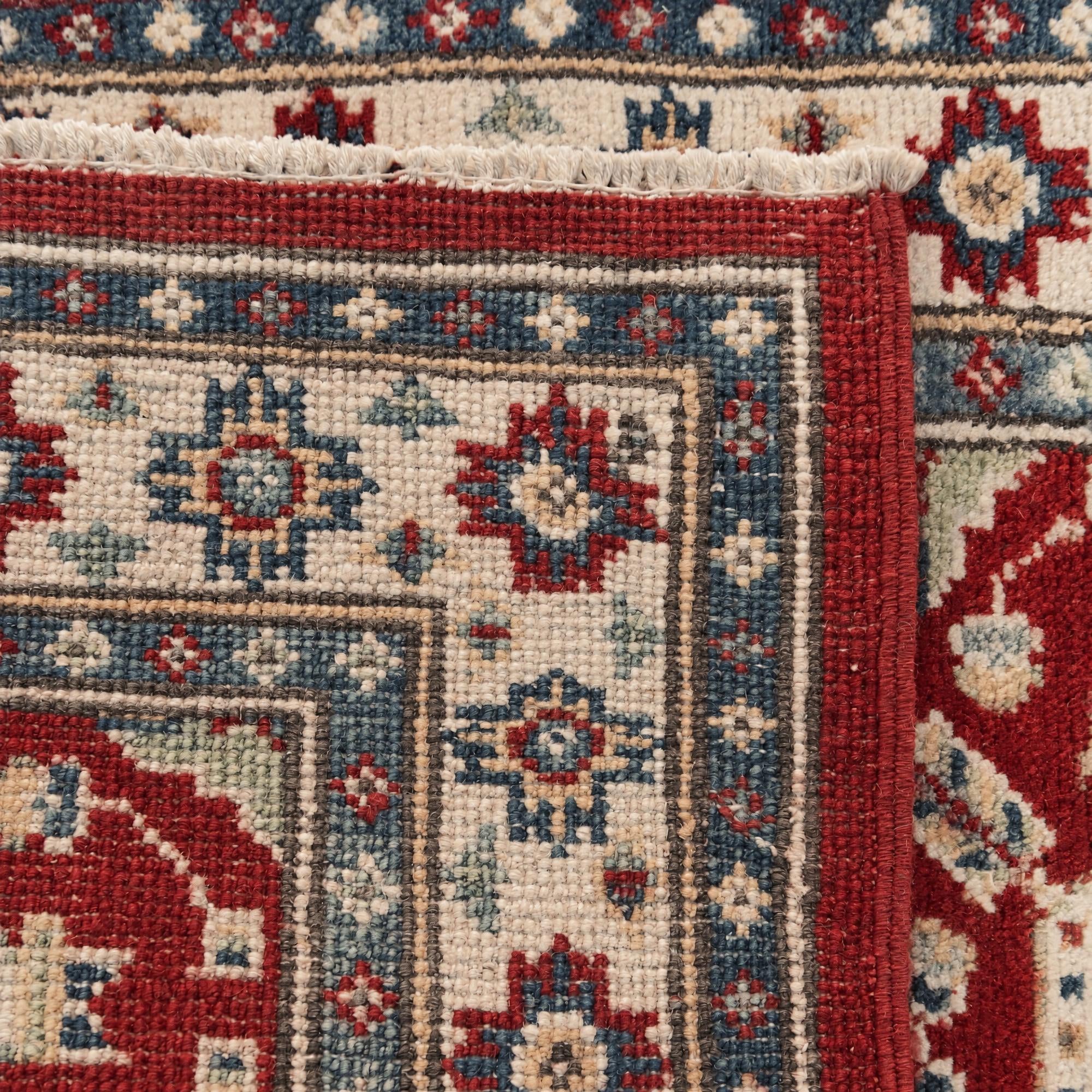 60cm x 175cm Hand Knotted Kazak Runner Rug