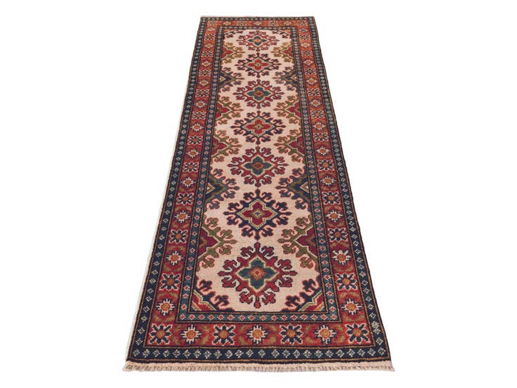 Detail image of 2' x 6' 4 Hand Knotted Kazak Runner Rug