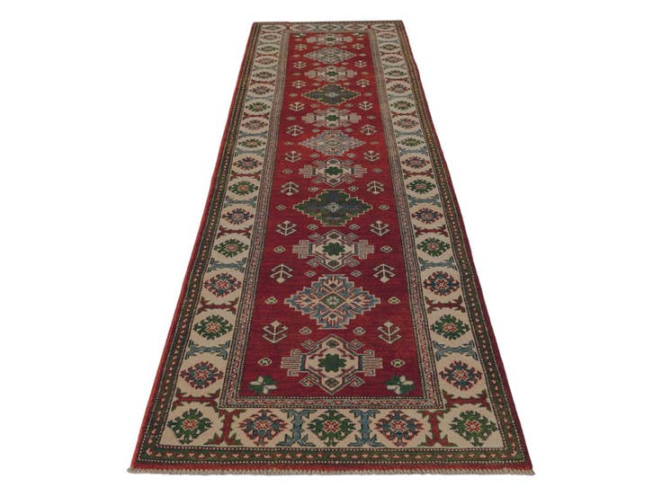 Detail image of 2' 8 x 9' 8 Hand Knotted Kazak Runner Rug