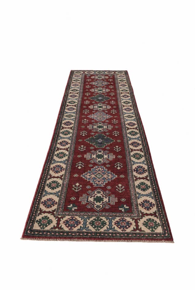 Detail image of 2' 8 x 9' 8 Hand Knotted Kazak Runner Rug