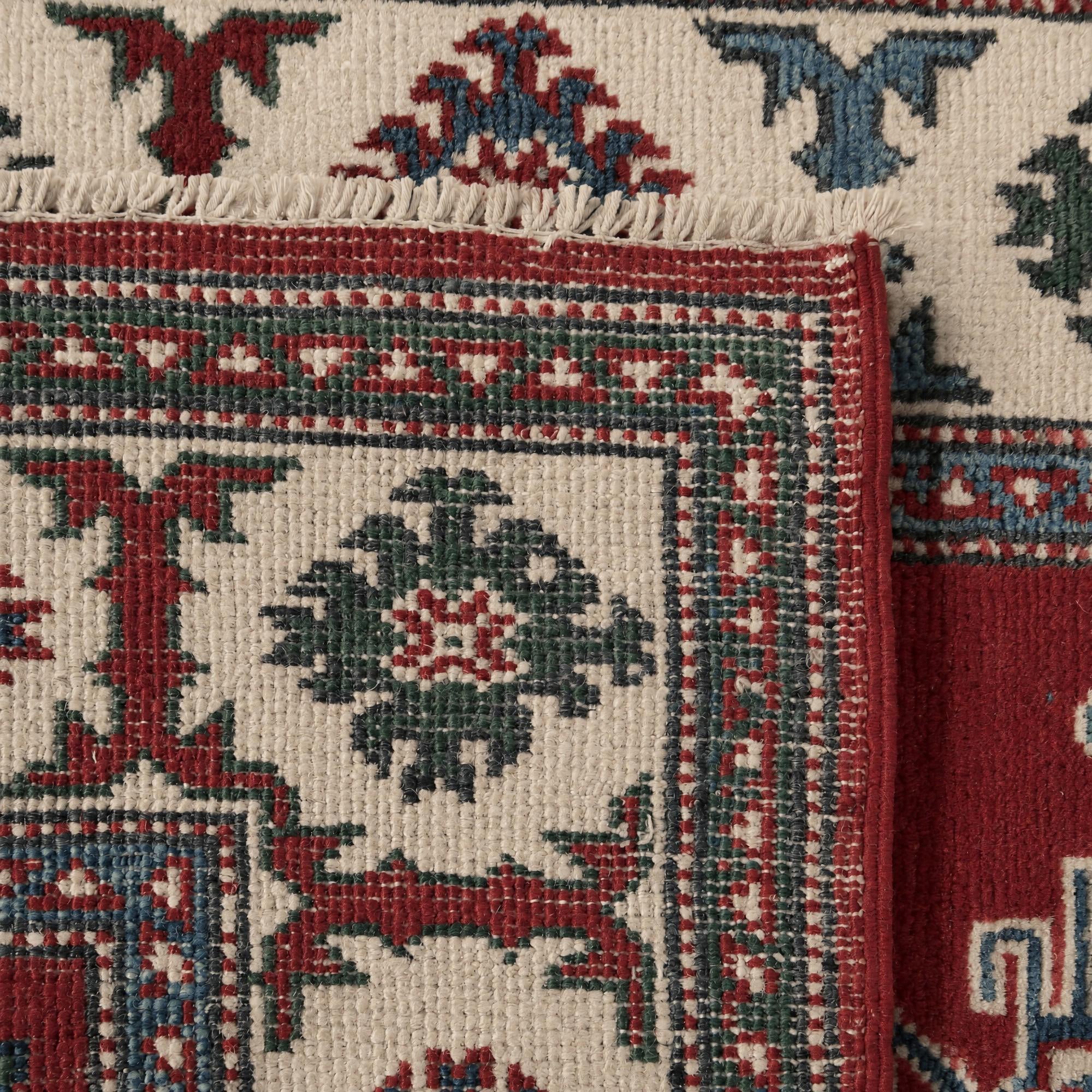 80cm x 295cm Hand Knotted Kazak Runner Rug