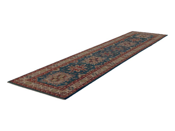 Detail image of 3' 1 x 13' 8 Hand Knotted Kazak Runner Rug
