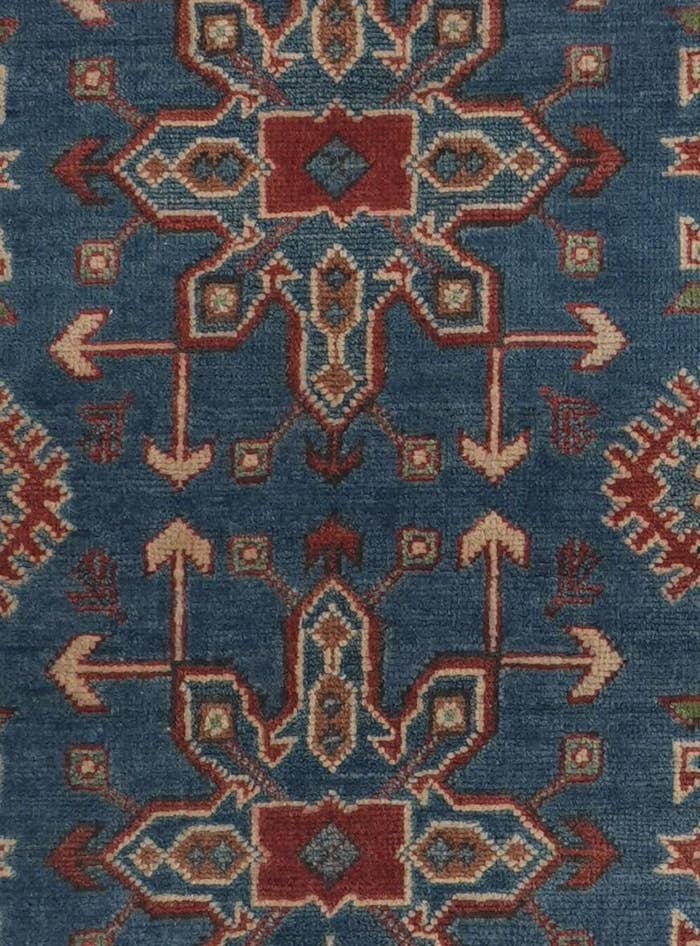 Detail image of 3' 1 x 13' 8 Hand Knotted Kazak Runner Rug