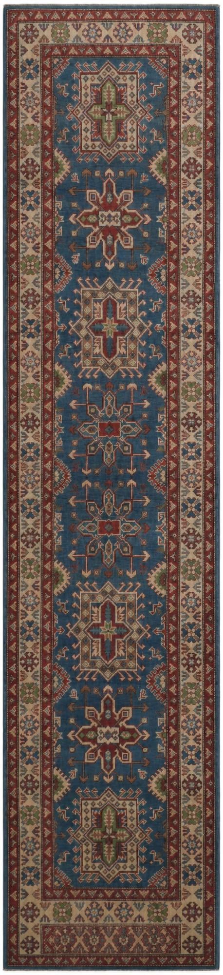 3' 1 x 13' 8 Hand Knotted Kazak Runner Rug