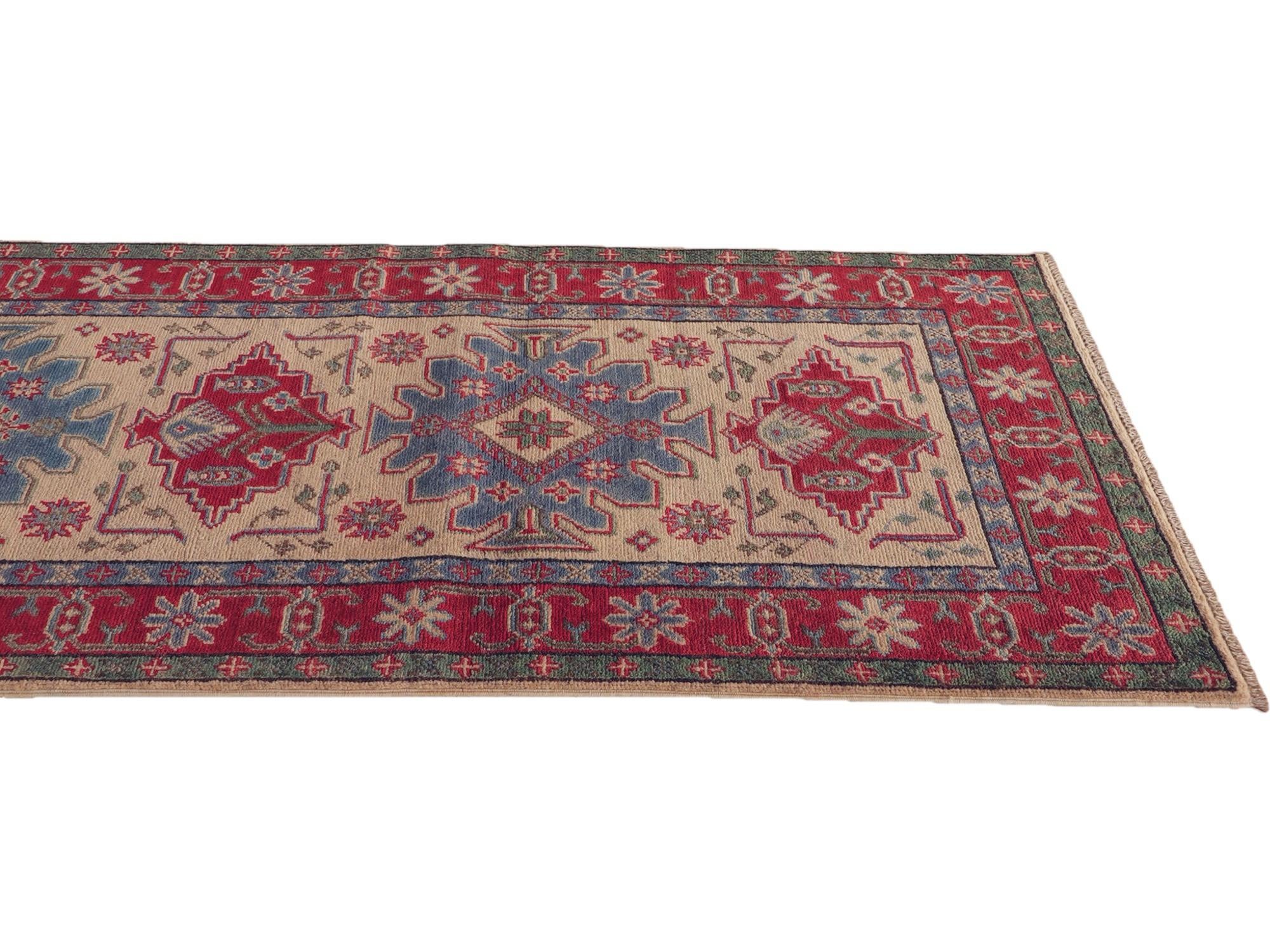 85cm x 265cm anudado a mano Kazak Alfombra Pasillera