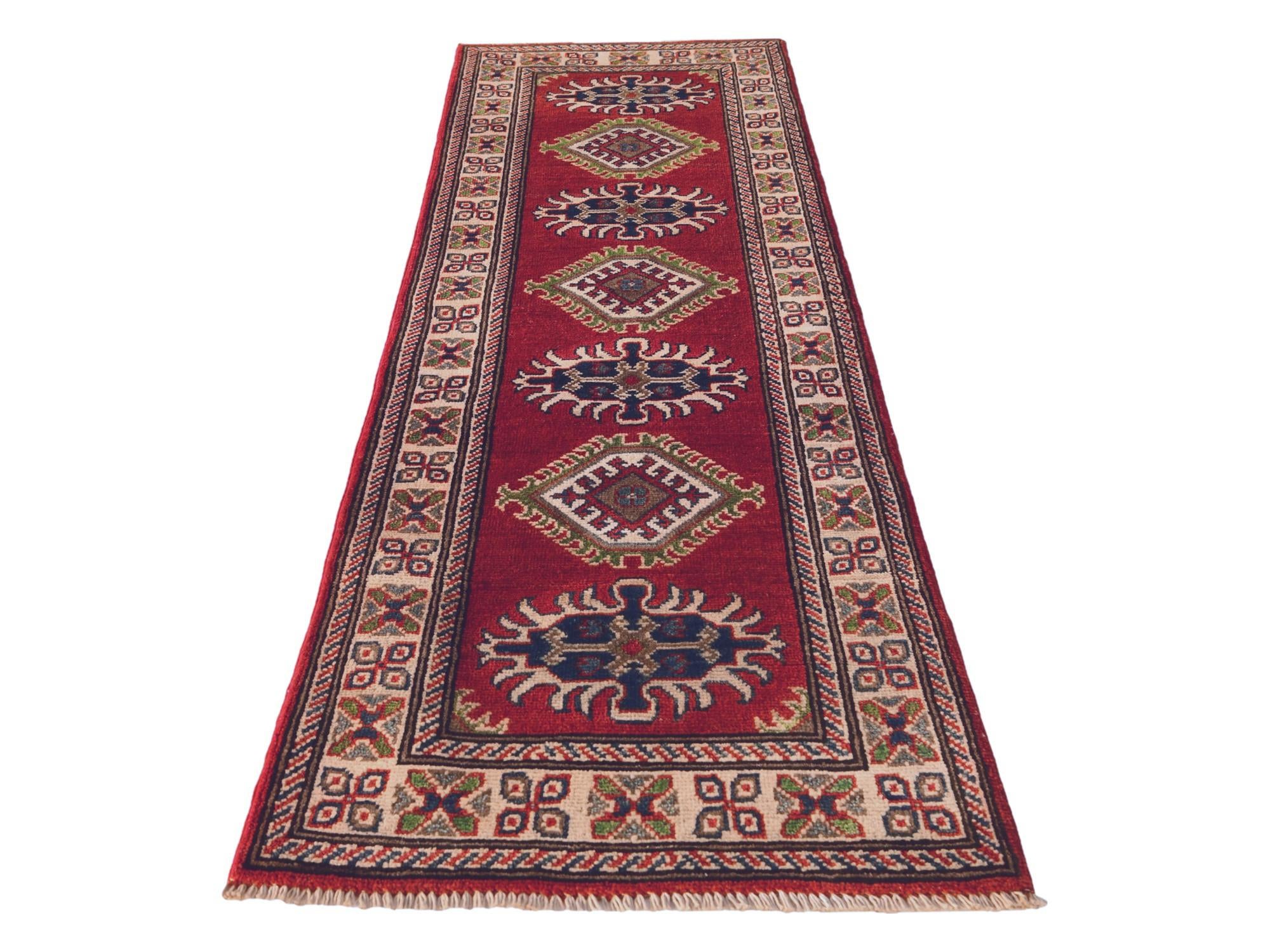 2' x 6' 2 Hand Knotted Kazak Runner Rug