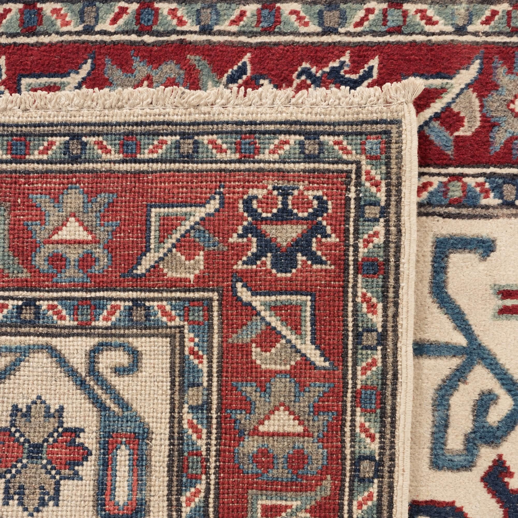 85cm x 290cm Hand Knotted Kazak Runner Rug
