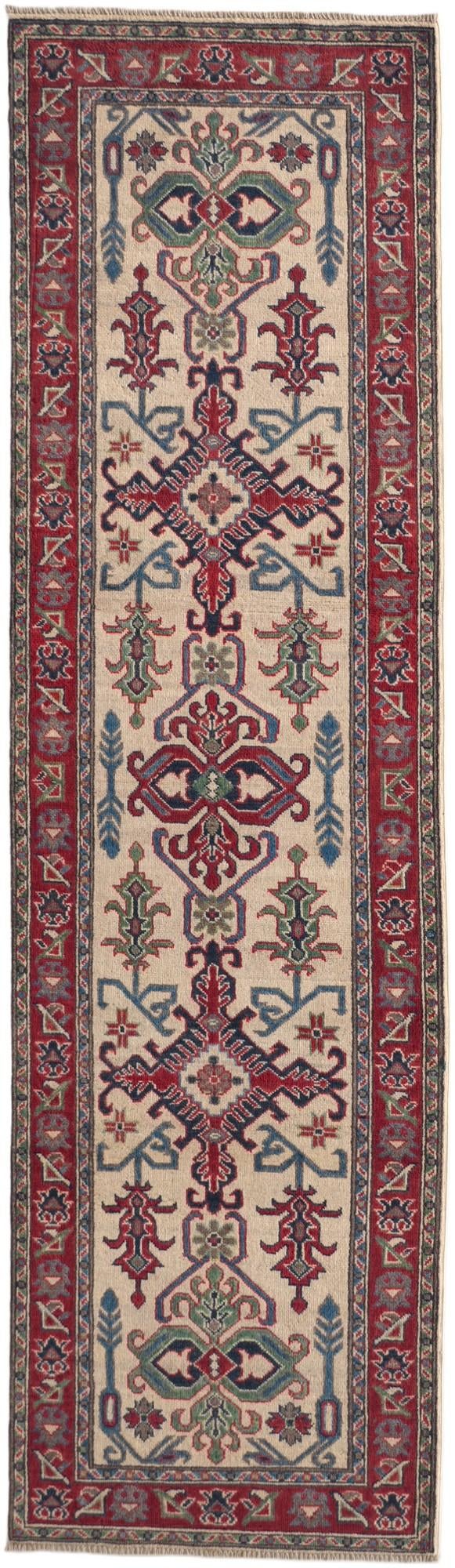85cm x 290cm Hand Knotted Kazak Runner Rug