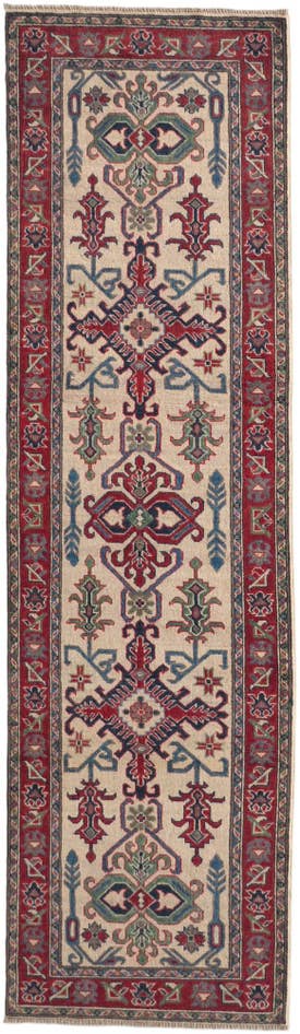 Detailansicht von 85cm x 290cm Handgeknüpft Kazak Läufer Teppich
