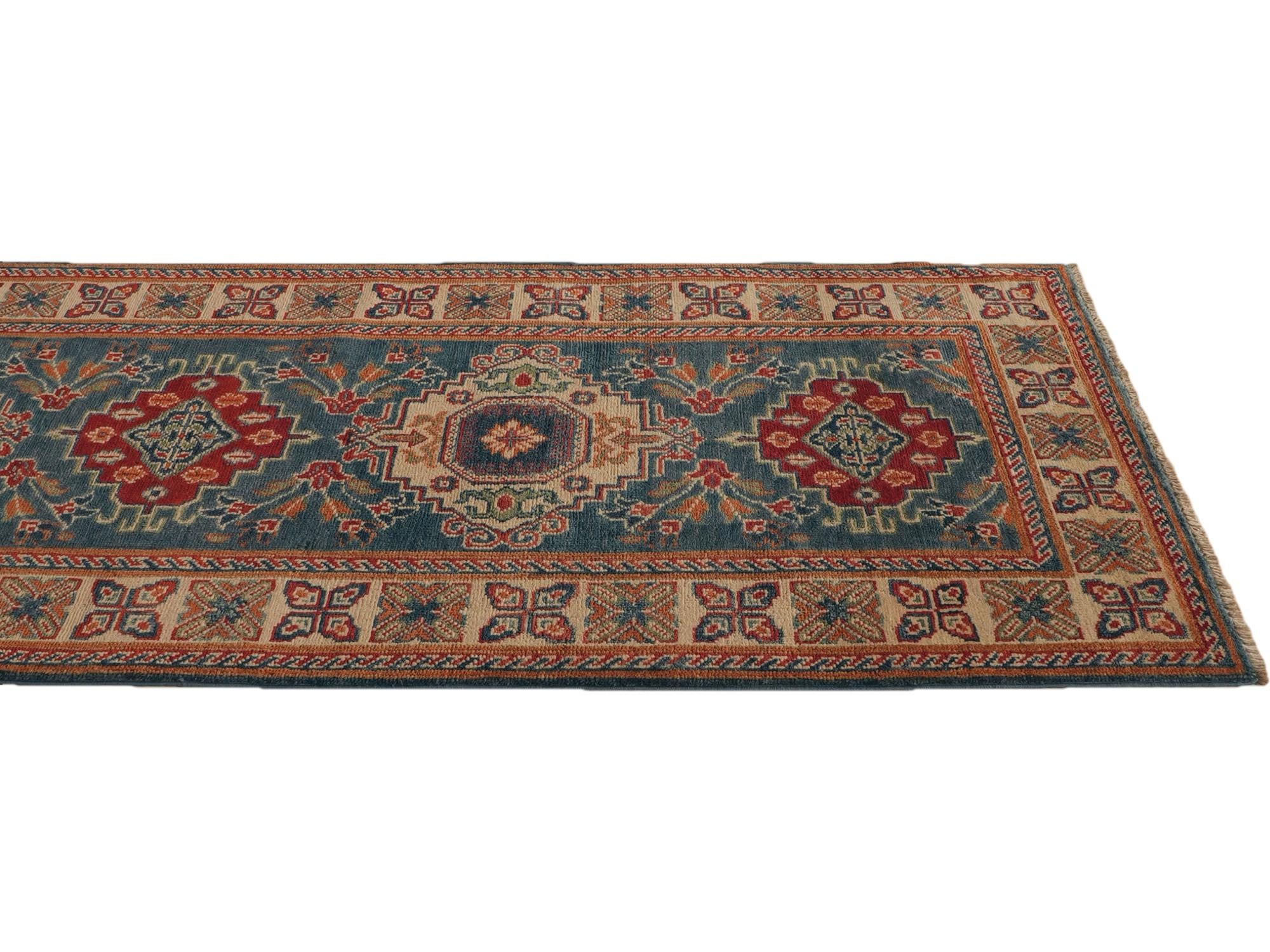 85cm x 305cm anudado a mano Kazak Alfombra Pasillera