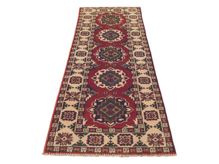 Detail image of 1' 11 x 5' 10 Hand Knotted Kazak Runner Rug