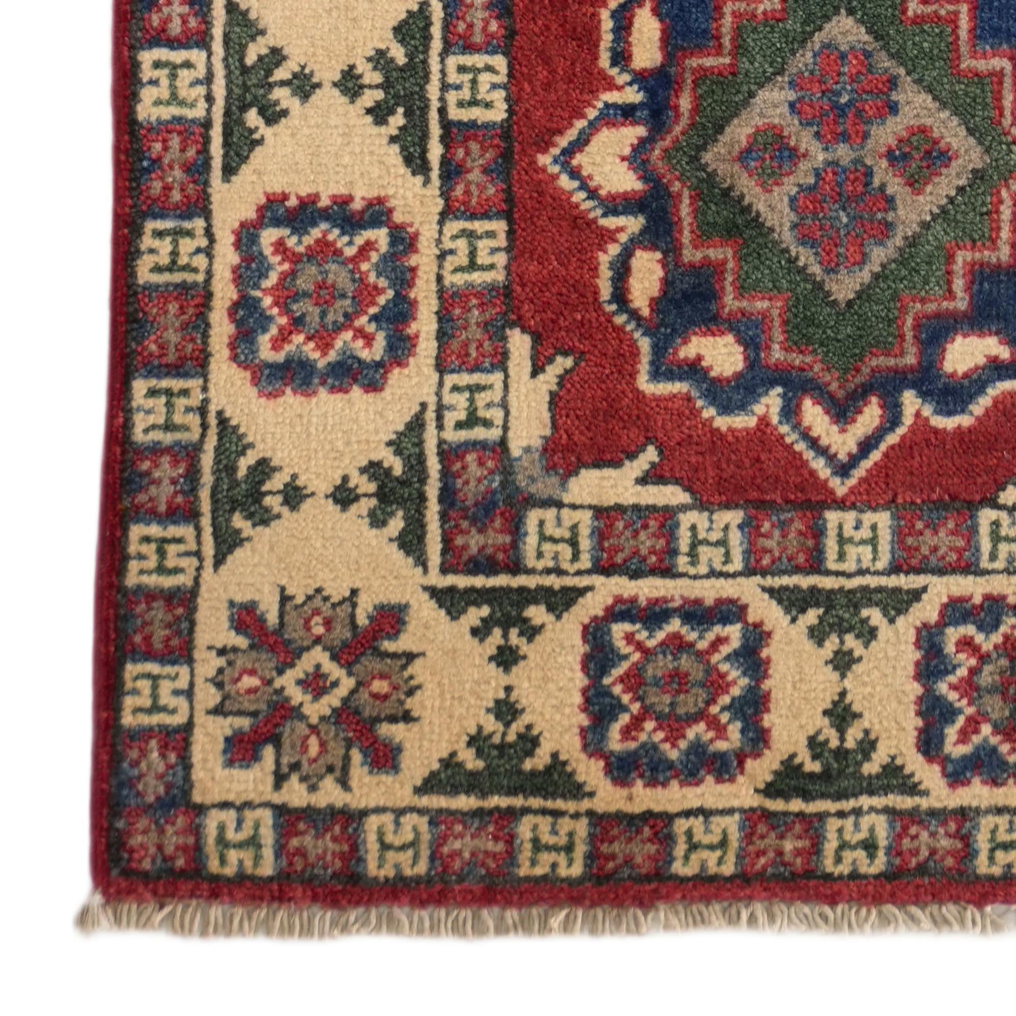 1' 11 x 5' 10 Hand Knotted Kazak Runner Rug