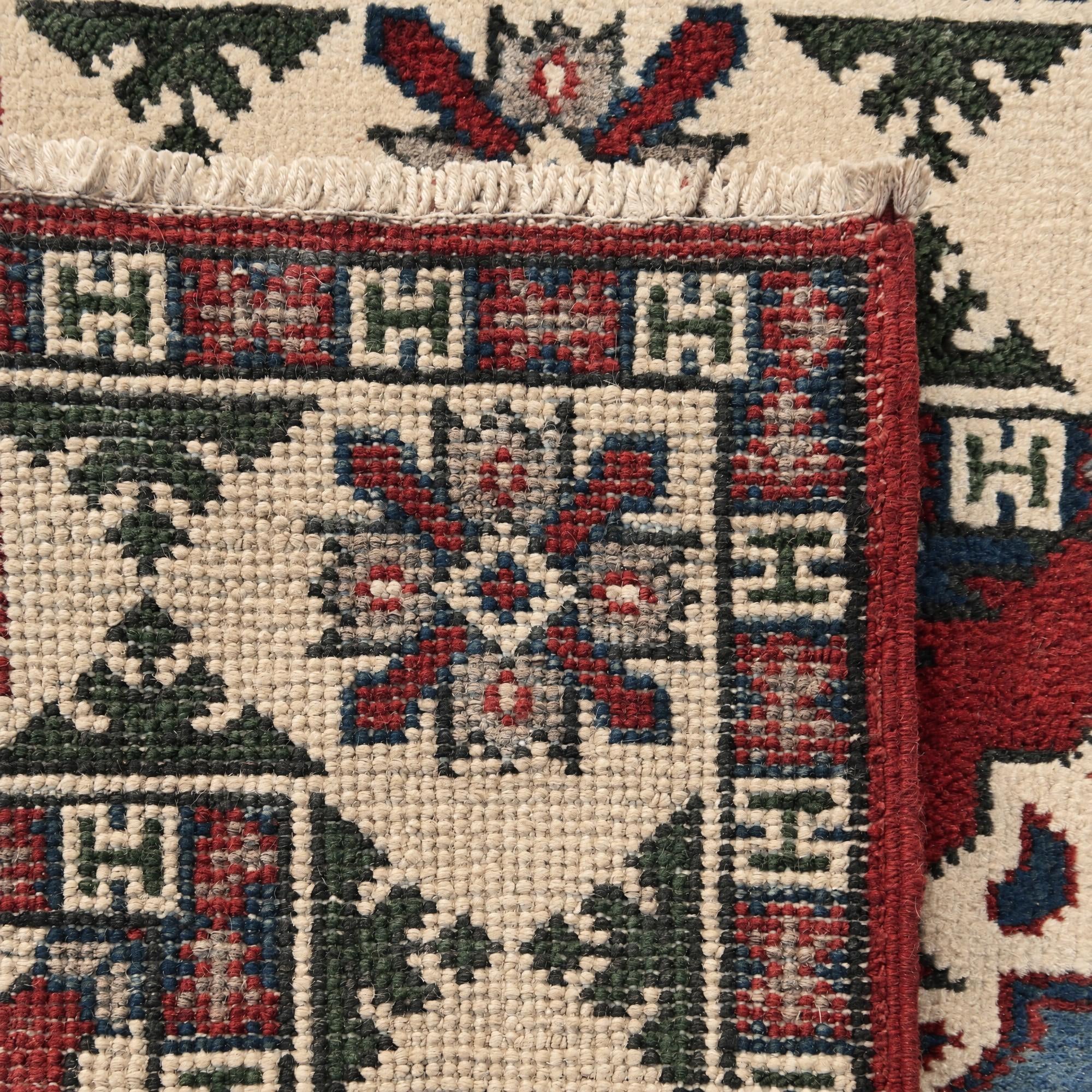 60cm x 175cm anudado a mano Kazak Alfombra Pasillera