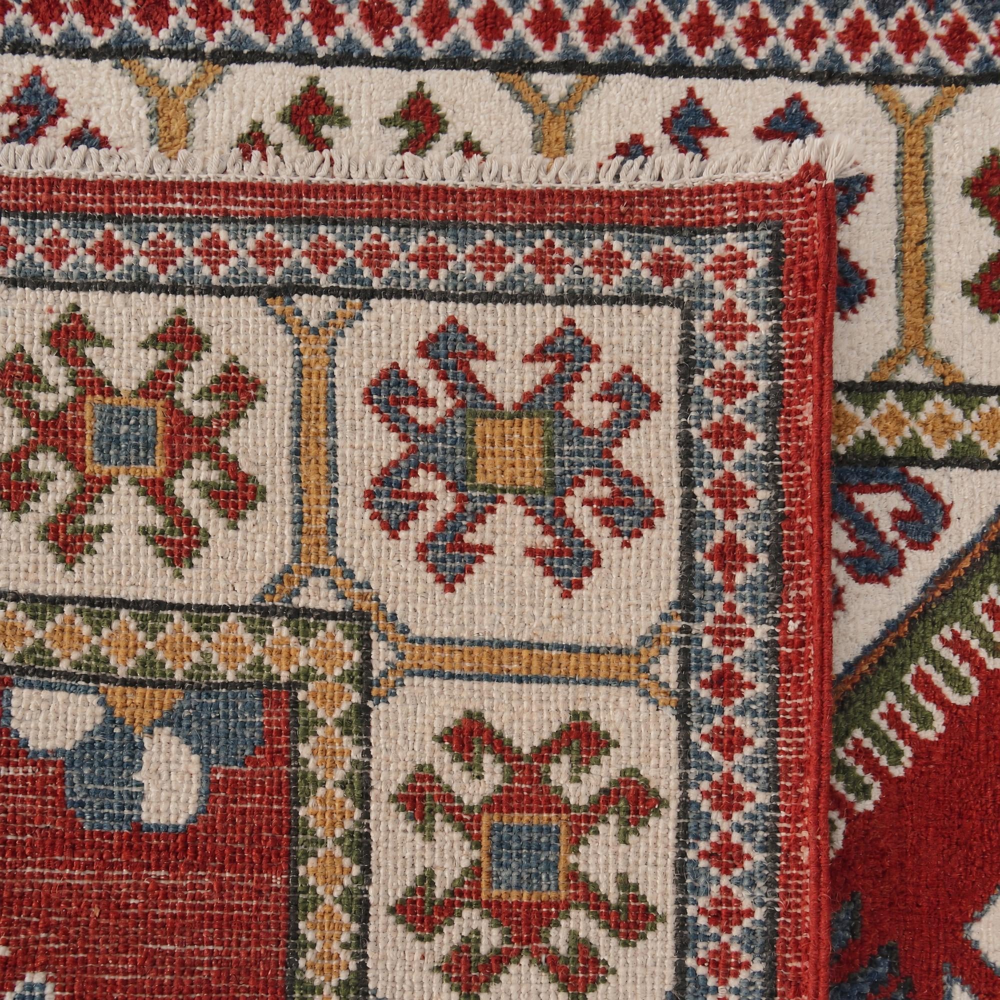 2' 8 x 9' 9 Hand Knotted Kazak Runner Rug