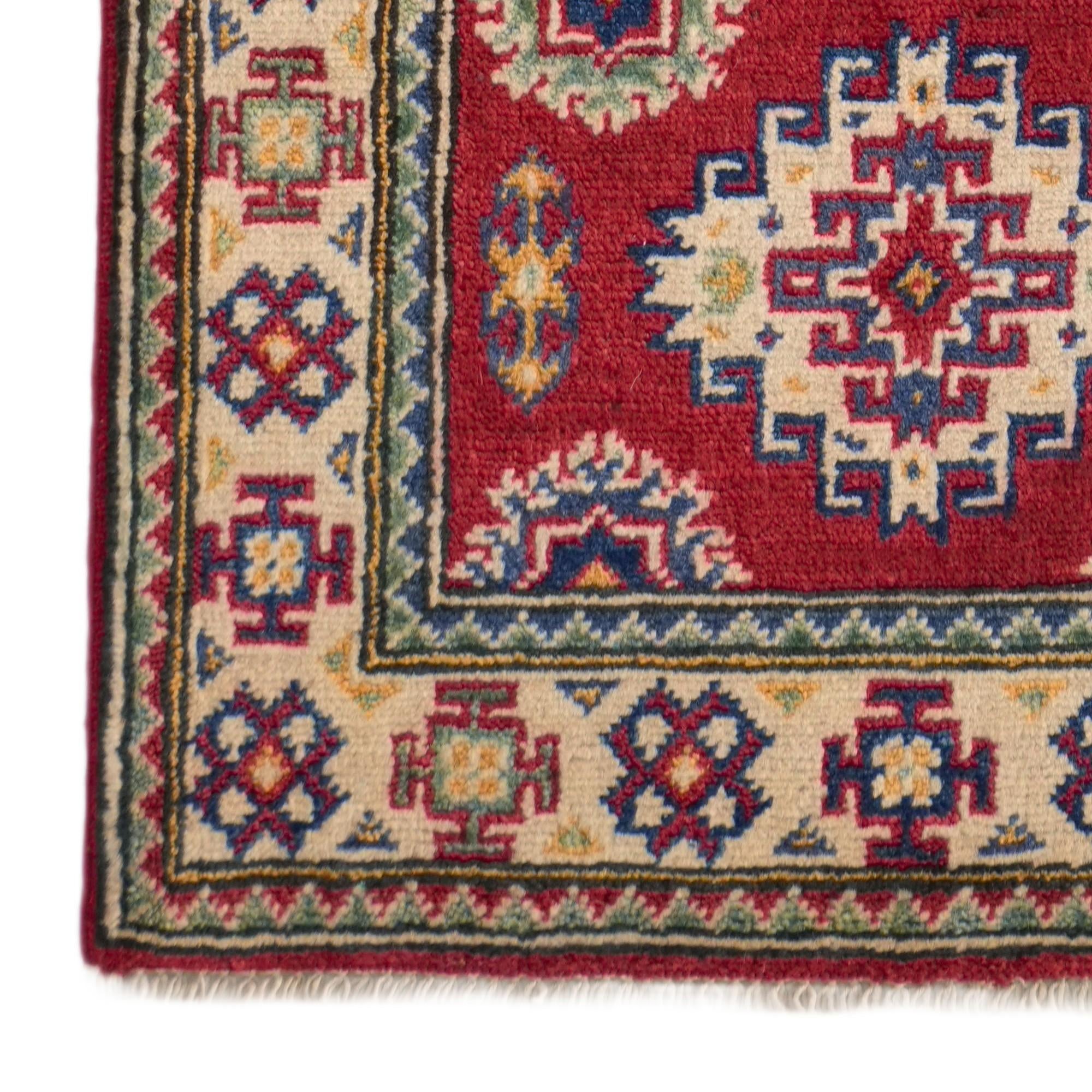2' 1 x 6' Hand Knotted Kazak Runner Rug