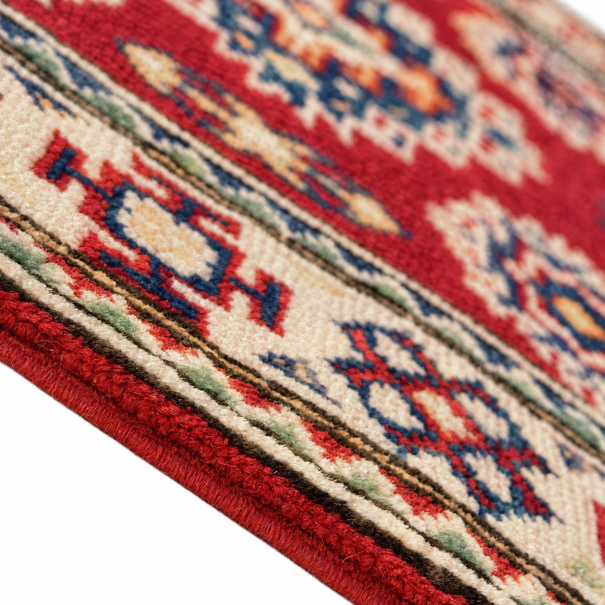 65cm x 185cm anudado a mano Kazak Alfombra Pasillera