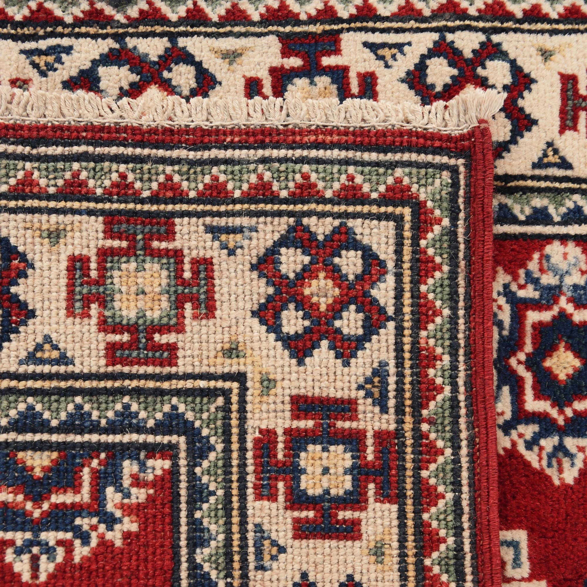 65cm x 185cm anudado a mano Kazak Alfombra Pasillera