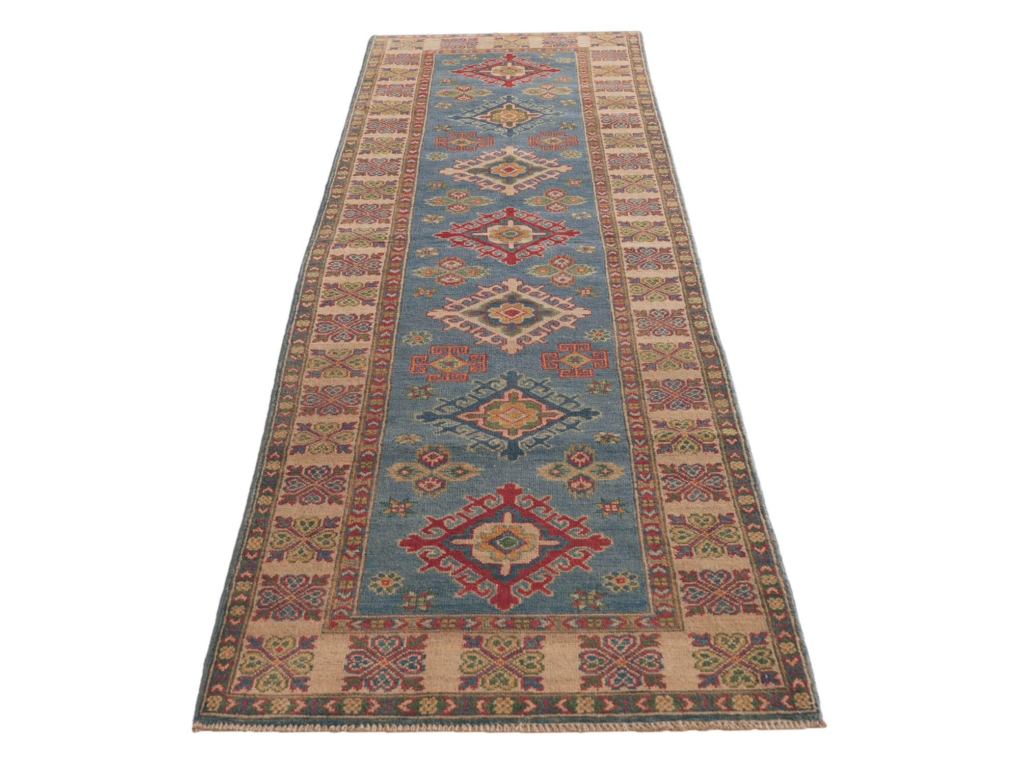 90cm x 310cm Hand Knotted Kazak Runner Rug