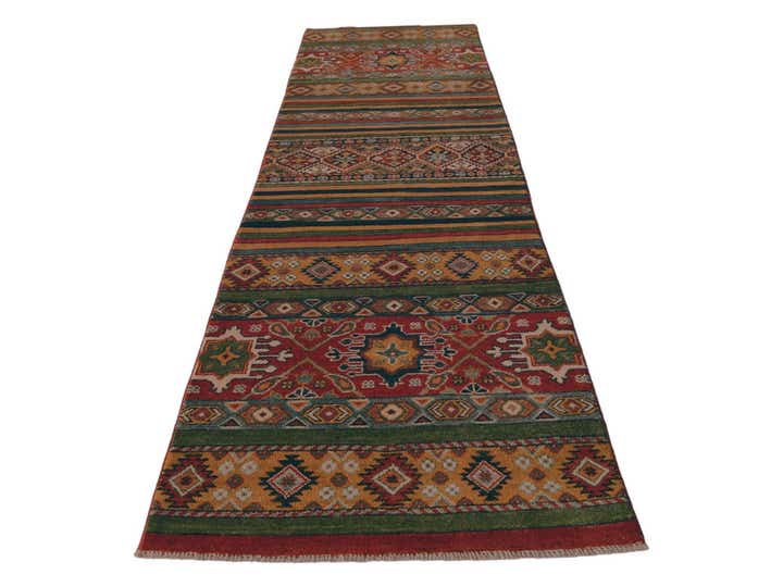 2' 7 x 9' 11 Hand Knotted Kazak Runner Rug