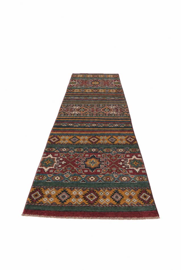 Detail image of 2' 7 x 9' 11 Hand Knotted Kazak Runner Rug