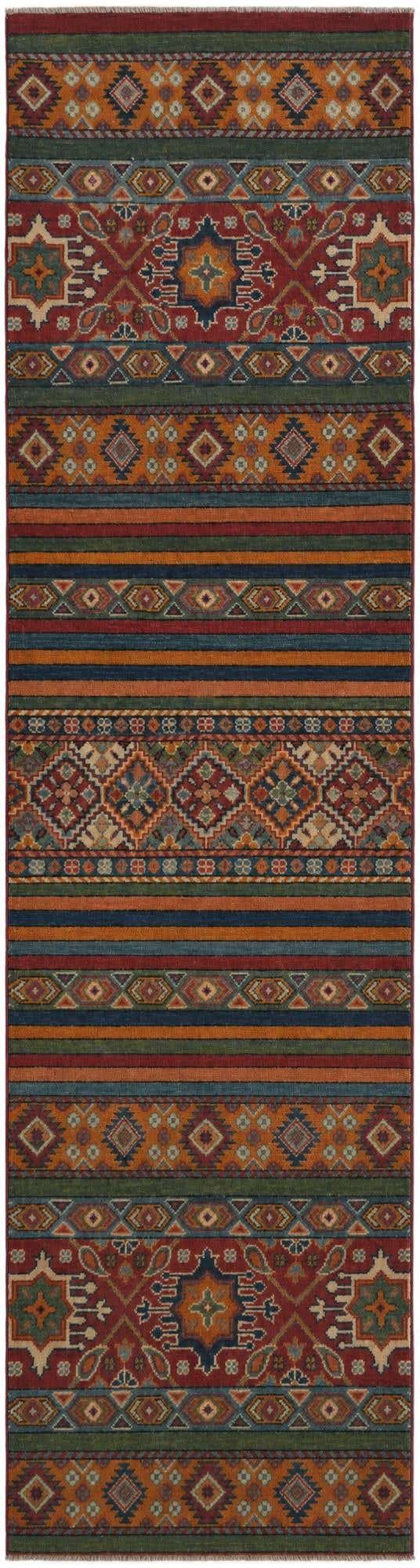 2' 7 x 9' 11 Hand Knotted Kazak Runner Rug